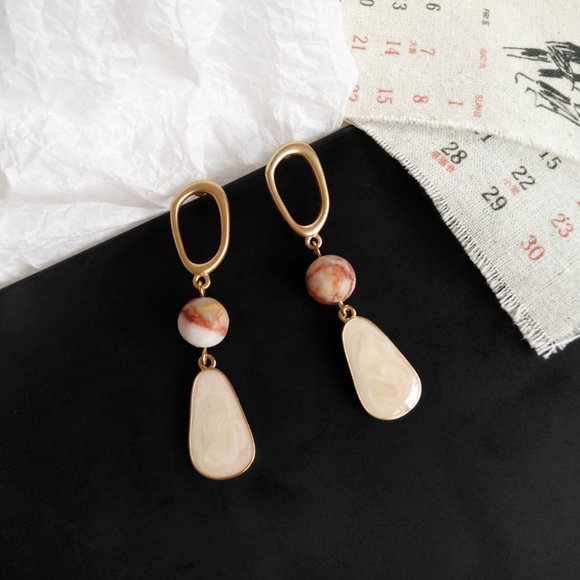 S925 NATURAL STONE EARRINGS - Picture 3 of 11